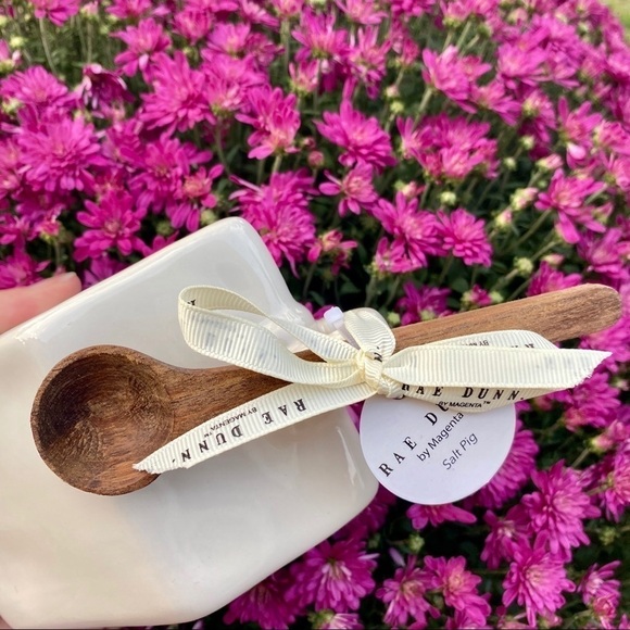 NEW Rae Dunn Cute Salt Pig Birdhouse shaped with wooden spoon for table or bath - Picture 4 of 7